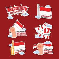 celebrando il giorno dell'indipendenza dell'indonesia vettore