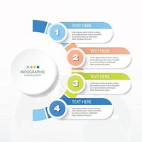 modello di infografica cerchio di base con 4 passaggi, processo o opzioni, diagramma di processo, utilizzato per diagramma di processo, presentazioni, layout del flusso di lavoro, diagramma di flusso, infografo. illustrazione vettoriale eps10.