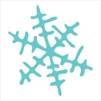clipart di fiocco di neve disegnato a mano carino. illustrazione di doodle di vettore isolata su sfondo bianco. design moderno di natale e capodanno. per stampa, web, design, decorazione, logo.