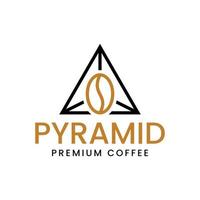 design del logo del caffè a piramide o triangolo vettore
