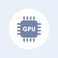 icona gpu, segno vettoriale dell'unità di elaborazione grafica, icona isolata del chipset grafico, illustrazione vettoriale