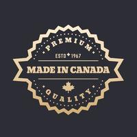 distintivo made in canada, etichetta oro vettore