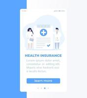 design di banner mobile di assicurazione sanitaria vettore