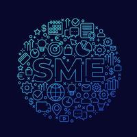 PMI, piccola e media impresa, line art vettore