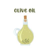 bottiglia di olio d'oliva. illustrazione vettoriale. vettore