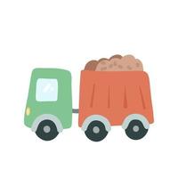 camion disegnato su sfondo bianco. illustrazione vettoriale del camion dei cartoni animati.