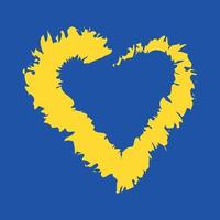 cuore giallo su sfondo blu vettore