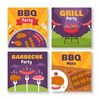 modello di social media per barbecue party vettore