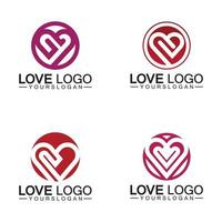 amore logo design, vettore di design del logo a forma di cuore