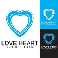 amore cuore logo e modello vettoriale simbolo
