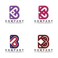 lettera iniziale b amore cuore logo design vettore
