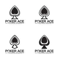 design del logo poker asso spade per affari di casinò, gioco d'azzardo, gioco di carte, speculazione, ecc vettore