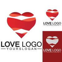 amore logo design, vettore di design del logo a forma di cuore