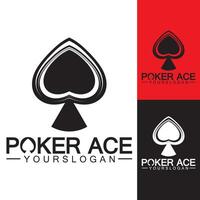 design del logo poker asso spade per affari di casinò, gioco d'azzardo, gioco di carte, speculazione, ecc vettore