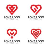 vettore di progettazione del logo di amore, vettore di logo del focolare geometrico, concetto di logo di vettore di amore lineare, vettore di progettazione del logo a forma di cuore