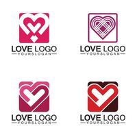 amore logo design, vettore di design del logo a forma di cuore