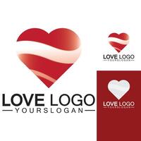 amore logo design, vettore di design del logo a forma di cuore