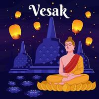 concetto di giorno di vesak vettore