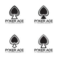 design del logo poker asso spade per affari di casinò, gioco d'azzardo, gioco di carte, speculazione, ecc vettore