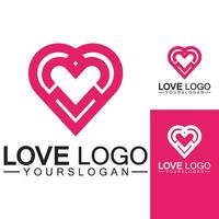 vettore di progettazione del logo di amore, vettore di logo del focolare geometrico, concetto di logo di vettore di amore lineare, vettore di progettazione del logo a forma di cuore