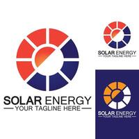 modello vettoriale di progettazione logo energia solare