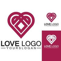 vettore di progettazione del logo di amore, vettore di logo del focolare geometrico, concetto di logo di vettore di amore lineare, vettore di progettazione del logo a forma di cuore