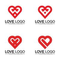 vettore di progettazione del logo di amore, vettore di logo del focolare geometrico, concetto di logo di vettore di amore lineare, vettore di progettazione del logo a forma di cuore