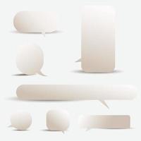 vettore di bolla vocale marrone chiaro, stile taglio carta con ombreggiatura, parlato 3d o fumetto, isolato su sfondo bianco.
