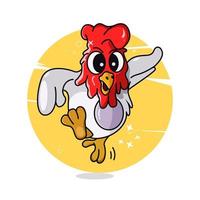 illustrazione vettoriale del fumetto della mascotte del pollo
