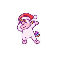 simpatico personaggio dei cartoni animati di unicorno con posa tamponando vettore