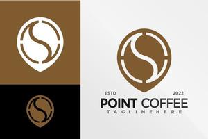 punto coffee shop logo design illustrazione vettoriale modello