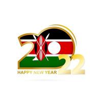 anno 2022 con motivo bandiera kenya. felice anno nuovo design. vettore