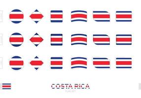 set bandiera costa rica, semplici bandiere costa rica con tre diversi effetti. vettore