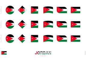 set di bandiere della giordania, semplici bandiere della giordania con tre diversi effetti. vettore