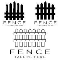 set di disegno di illustrazione vettoriale logo recinzione