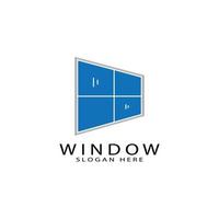 design del logo della finestra, line art, lineare, icona, vettore, illustrazione vettore
