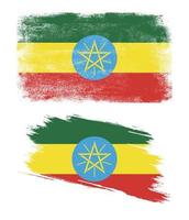 bandiera dell'Etiopia con texture grunge vettore