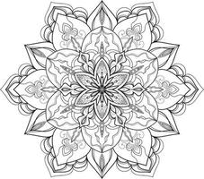 mandala fiore circolare su bianco vettore libero