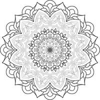 mandala fiore circolare su bianco vettore libero