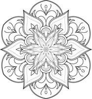 mandala fiore circolare su bianco vettore libero