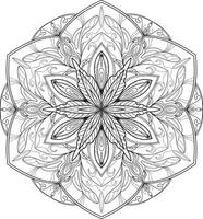 mandala fiore circolare su bianco vettore libero