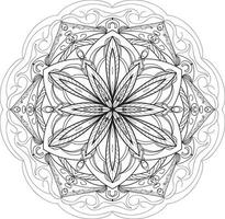 mandala fiore circolare su bianco vettore libero