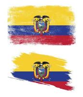 bandiera dell'ecuador con texture grunge vettore