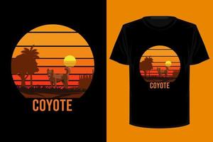 design della maglietta vintage retrò coyote vettore
