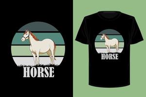 design della maglietta vintage retrò del cavallo vettore