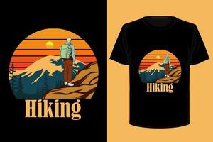 design retrò vintage t-shirt da trekking vettore