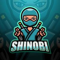 shinobi mascotte esport logo design vettore