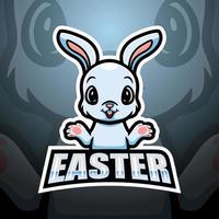 design del logo esport della mascotte del coniglietto di pasqua vettore