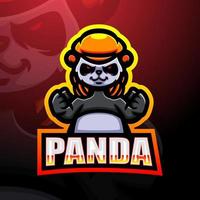 disegno del logo esport mascotte panda vettore