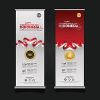 celebrazione del giorno dell'indipendenza dell'indonesia, illustrazione del modello vettoriale di progettazione del set di banner